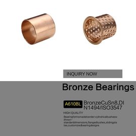 High Load Capacity Bronze Sleeve Bushings Made Of CuSn8 With Lubrication Indents